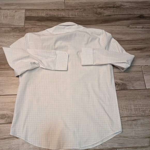 Perry Ellis Portfolio City Fit Men’s Dress Shirt 16½ 34/35 Blue Check - Picture 7 of 7